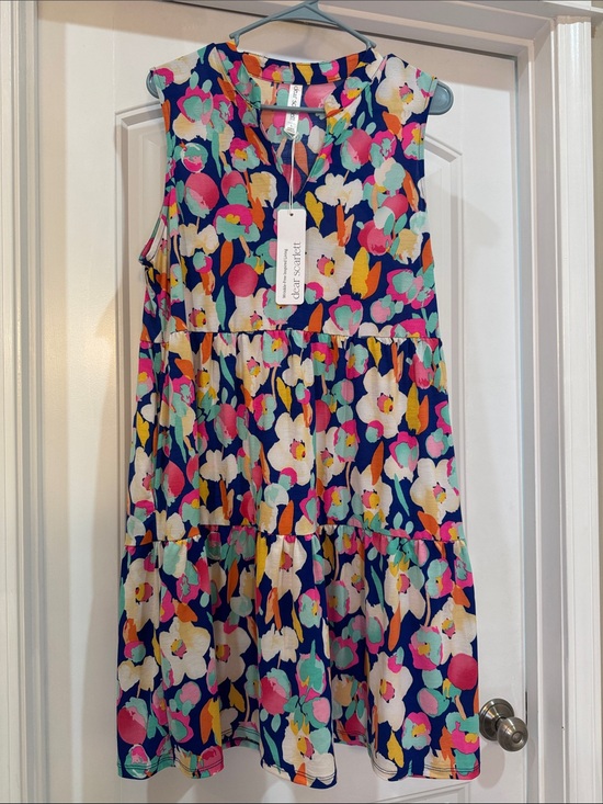 Dear Scarlett Dresses & Skirts - Dear Scarlett Sleeveless Lizzy Tiered Dress size L NWT